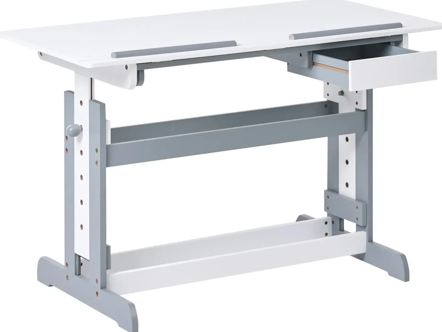 Clearance Biurko regulowane manualnie NANNUP Biały 110 cm 53 cm Wszystkie Biurka|Biurka Z Regulacją Wysokości