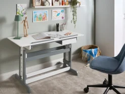 Clearance Biurko regulowane manualnie NANNUP Biały 110 cm 53 cm Wszystkie Biurka|Biurka Z Regulacją Wysokości