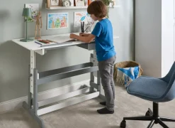 Clearance Biurko regulowane manualnie NANNUP Biały 110 cm 53 cm Wszystkie Biurka|Biurka Z Regulacją Wysokości