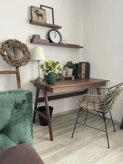 Discount Biurko SHESLAY Ciemno 120 cm 70 cm z szufladami Dzieci Wszystkie Biurka|Biurka Domowe