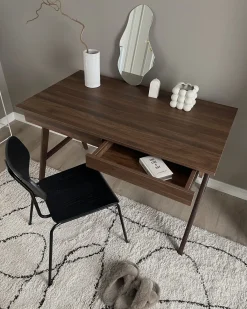 Discount Biurko SHESLAY Ciemno 120 cm 70 cm z szufladami Dzieci Wszystkie Biurka|Biurka Domowe