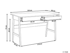 Best Biurko THESLAY Jasny brąz/ biały 120 cm 60 cm Dzieci Wszystkie Biurka|Biurka Domowe