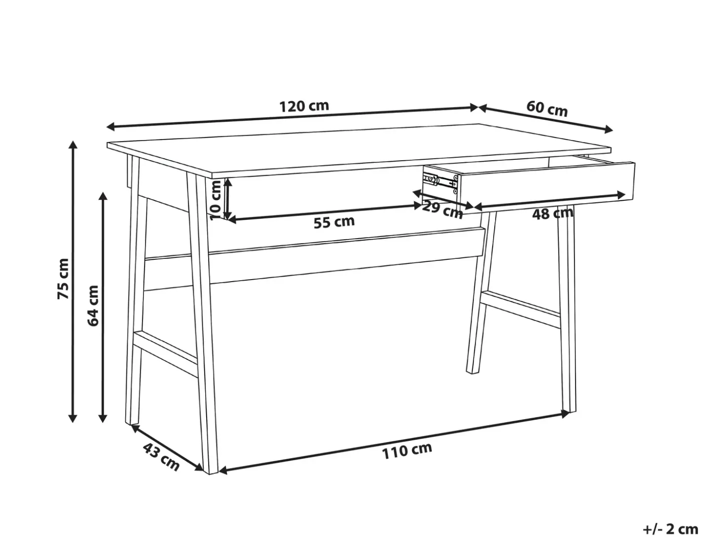Best Biurko THESLAY Jasny brąz/ biały 120 cm 60 cm Dzieci Wszystkie Biurka|Biurka Domowe