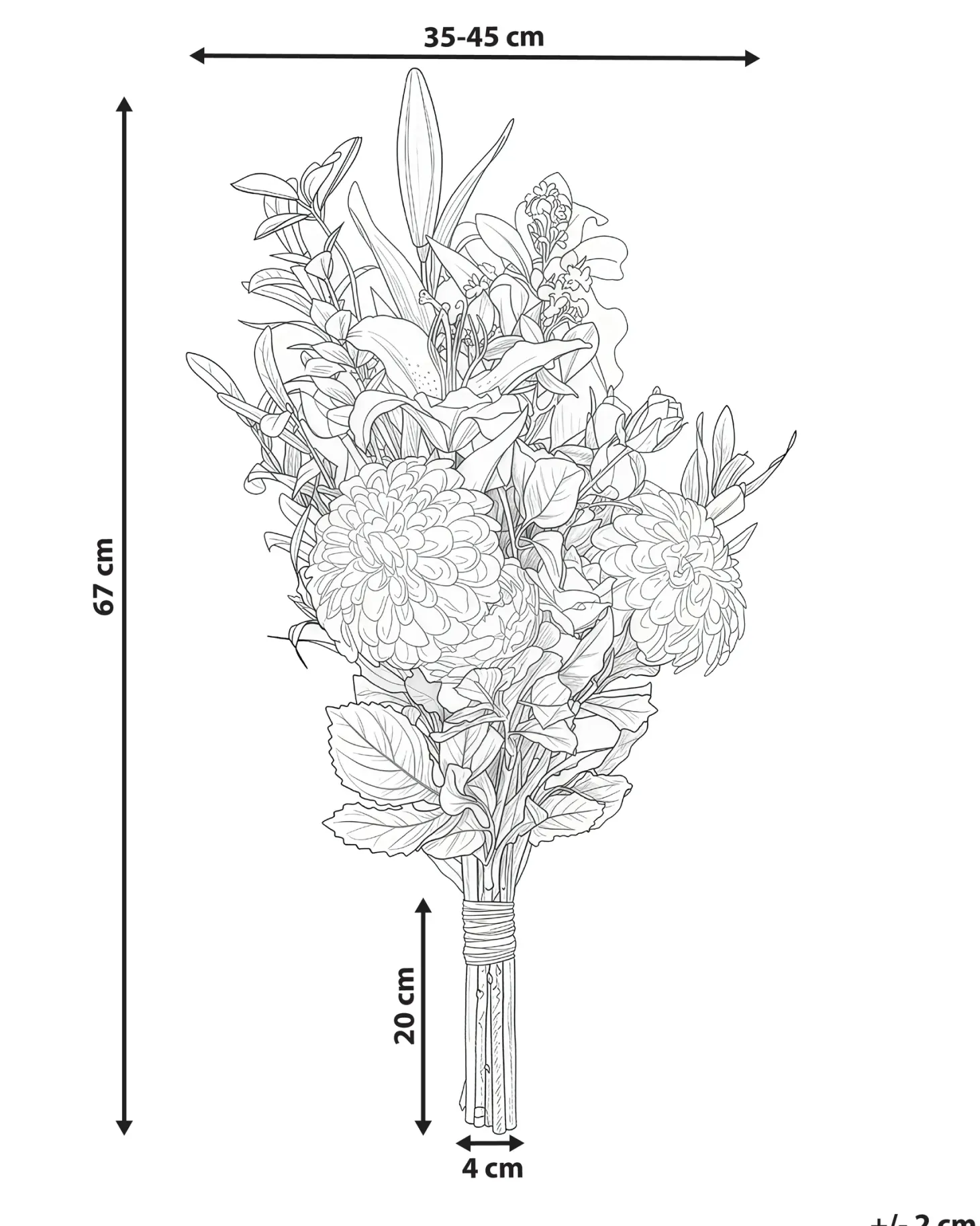 Bukiet sztucznych kwiatów PARREIRA 67 cm Biały
