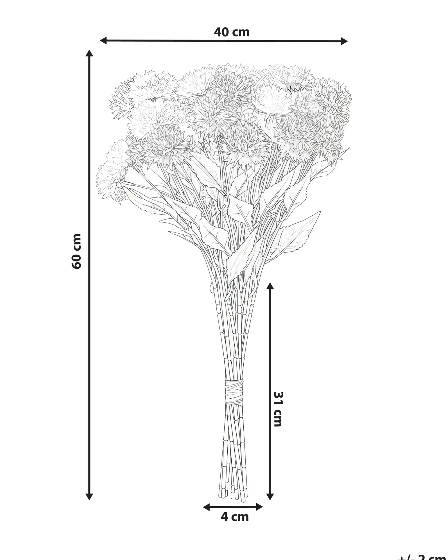 Bukiet sztucznych kwiatów SILVEIRA 60 cm Różowy