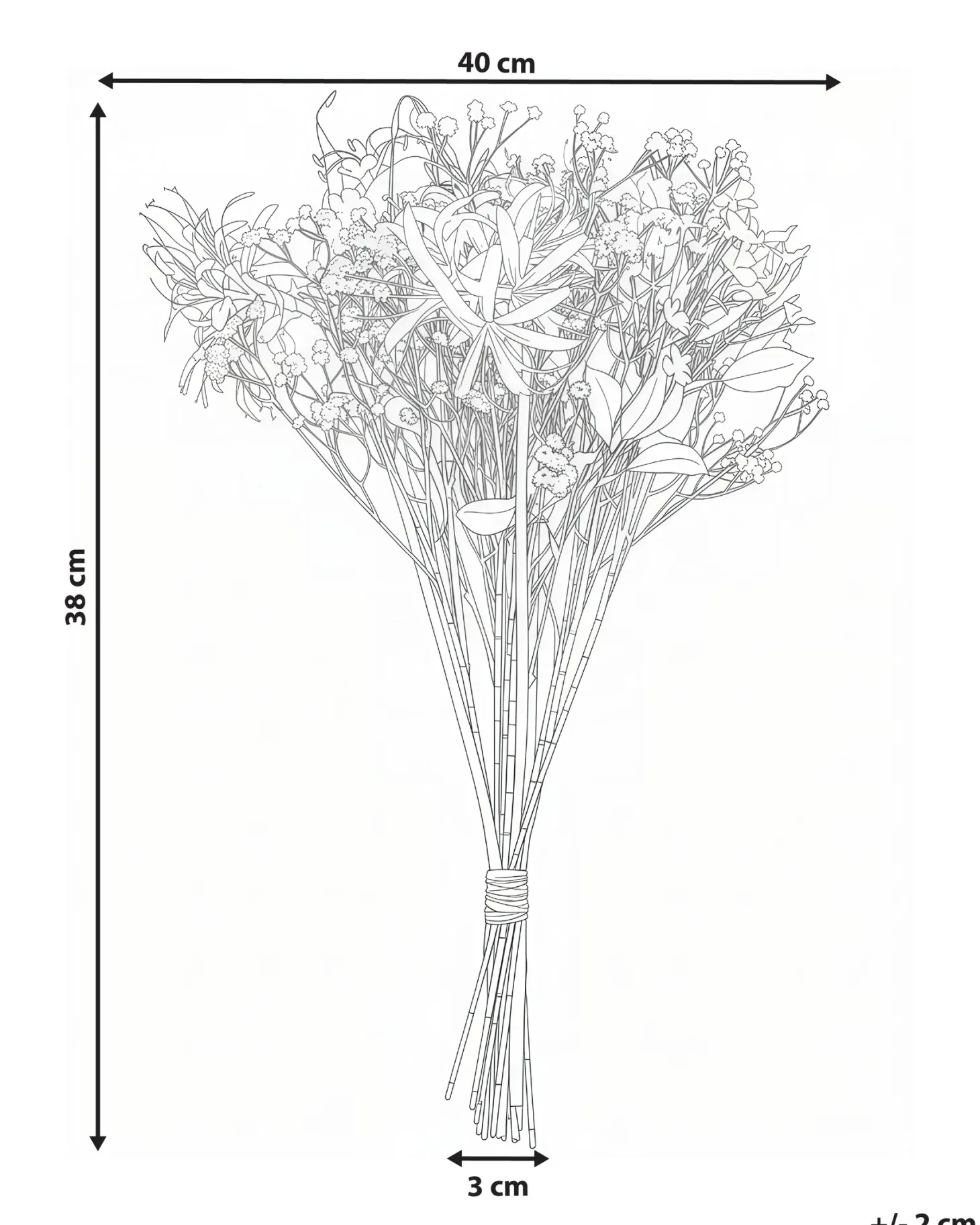 Bukiet sztucznych kwiatów VEIROS 38 cm Biały