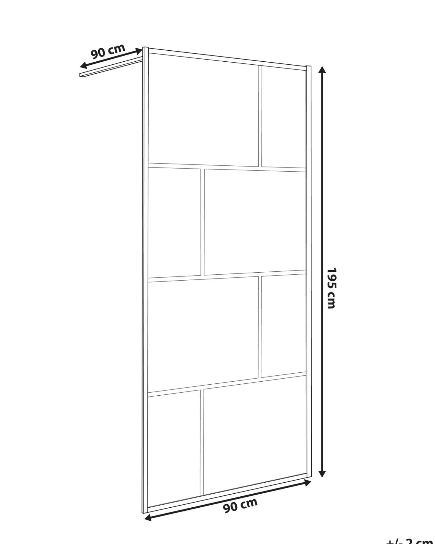 Outlet Ścianka prysznicowa TAPAJOS 90 x 195 cm Ścianki Prysznicowe I Parawany Nawannowe|Wszystkie Prysznice