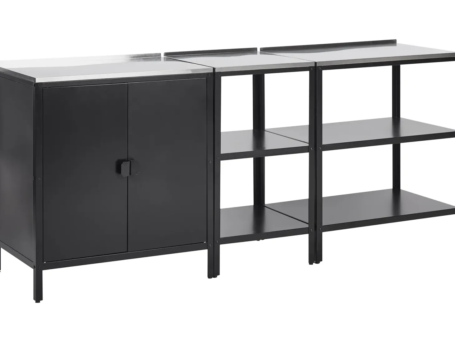 3-częściowa kuchnia ogrodowa VILAMA Czarny Metal