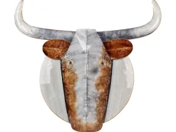Dekoracja ścienna Byk ERBIUM Metal 41 cm Szary