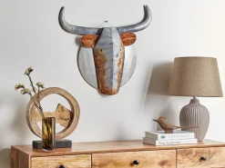 Dekoracja ścienna Byk ERBIUM Metal 41 cm Szary
