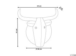 Dekoracja ścienna Byk ERBIUM Metal 41 cm Szary