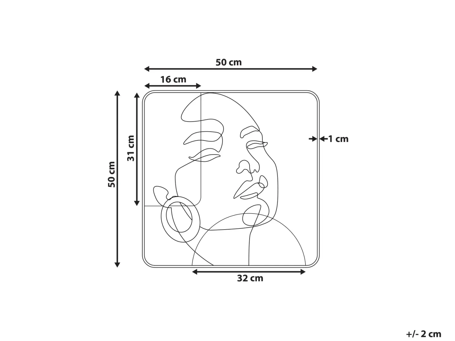 Dekoracja ścienna CALIFORNIUM Metal 50 cm Brązowy