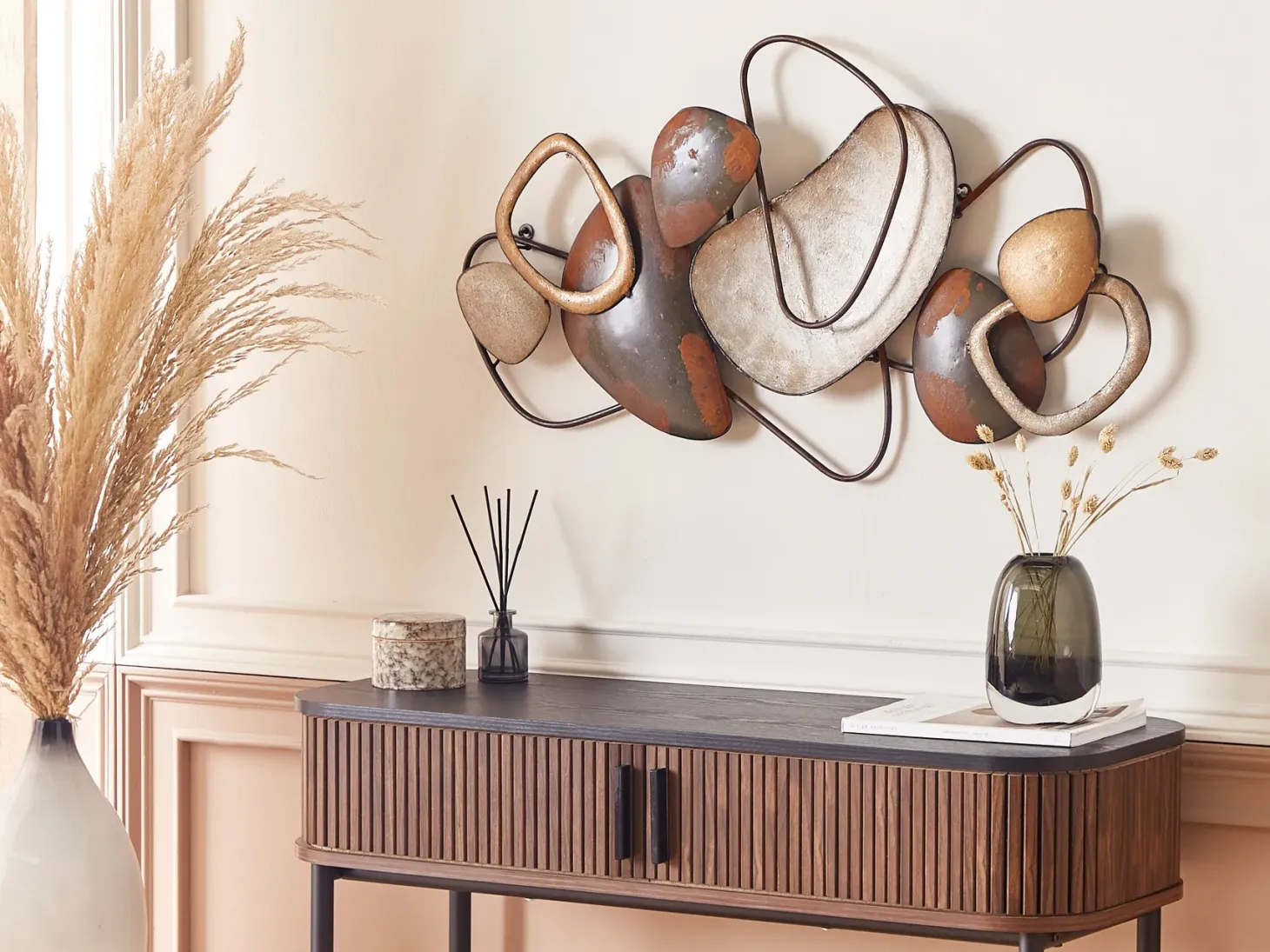 Dekoracja ścienna COBALT Metal 50 cm Brązowy