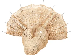 Dekoracja ścienna Dinozaur BIOKO Rattan 44 cm Naturalny