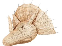 Dekoracja ścienna Dinozaur BIOKO Rattan 44 cm Naturalny
