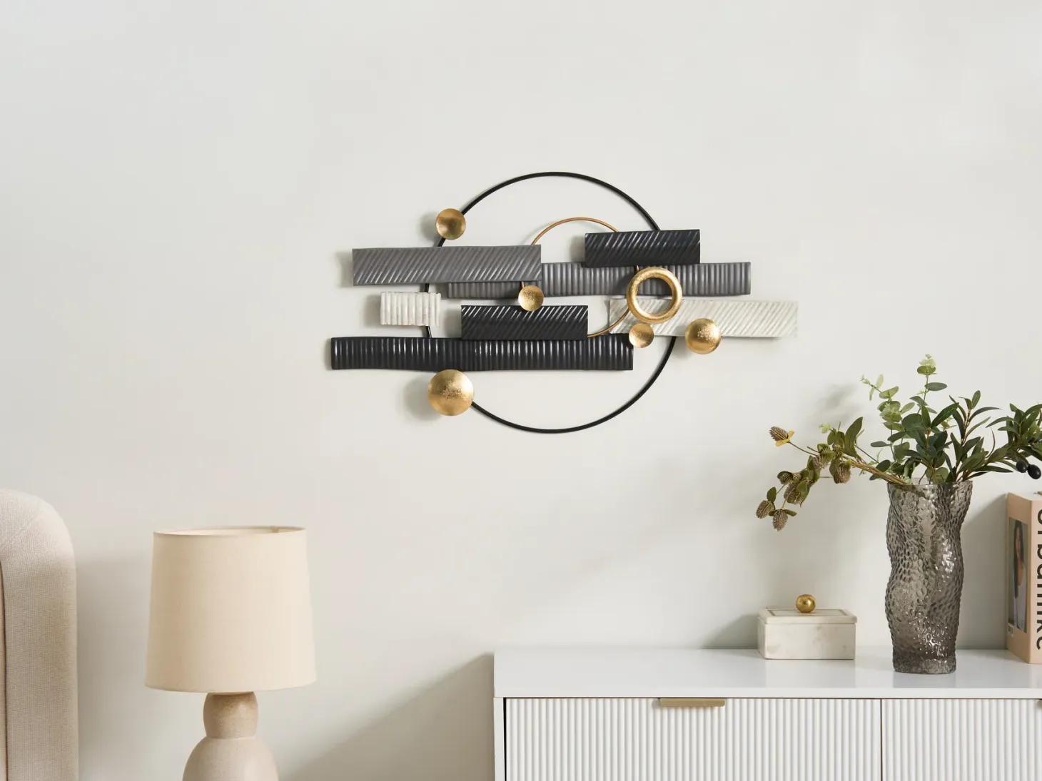 Dekoracja ścienna GLENADE Metal 43 cm Kolorowy
