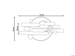 Dekoracja ścienna GLENADE Metal 43 cm Kolorowy