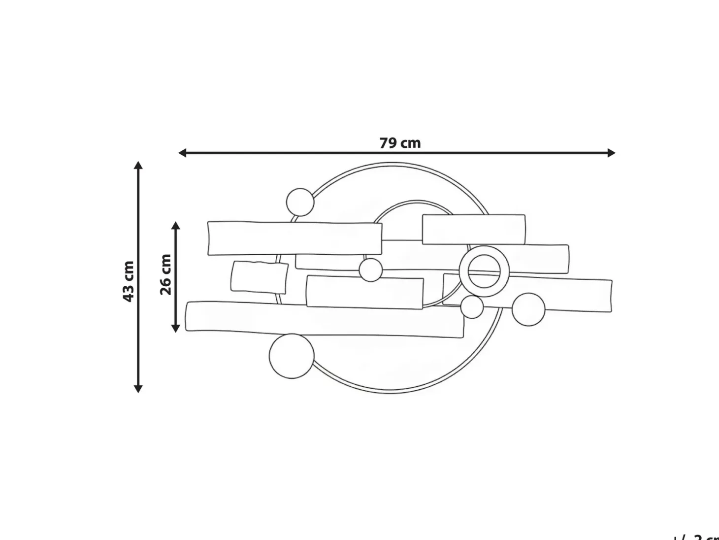 Dekoracja ścienna GLENADE Metal 43 cm Kolorowy