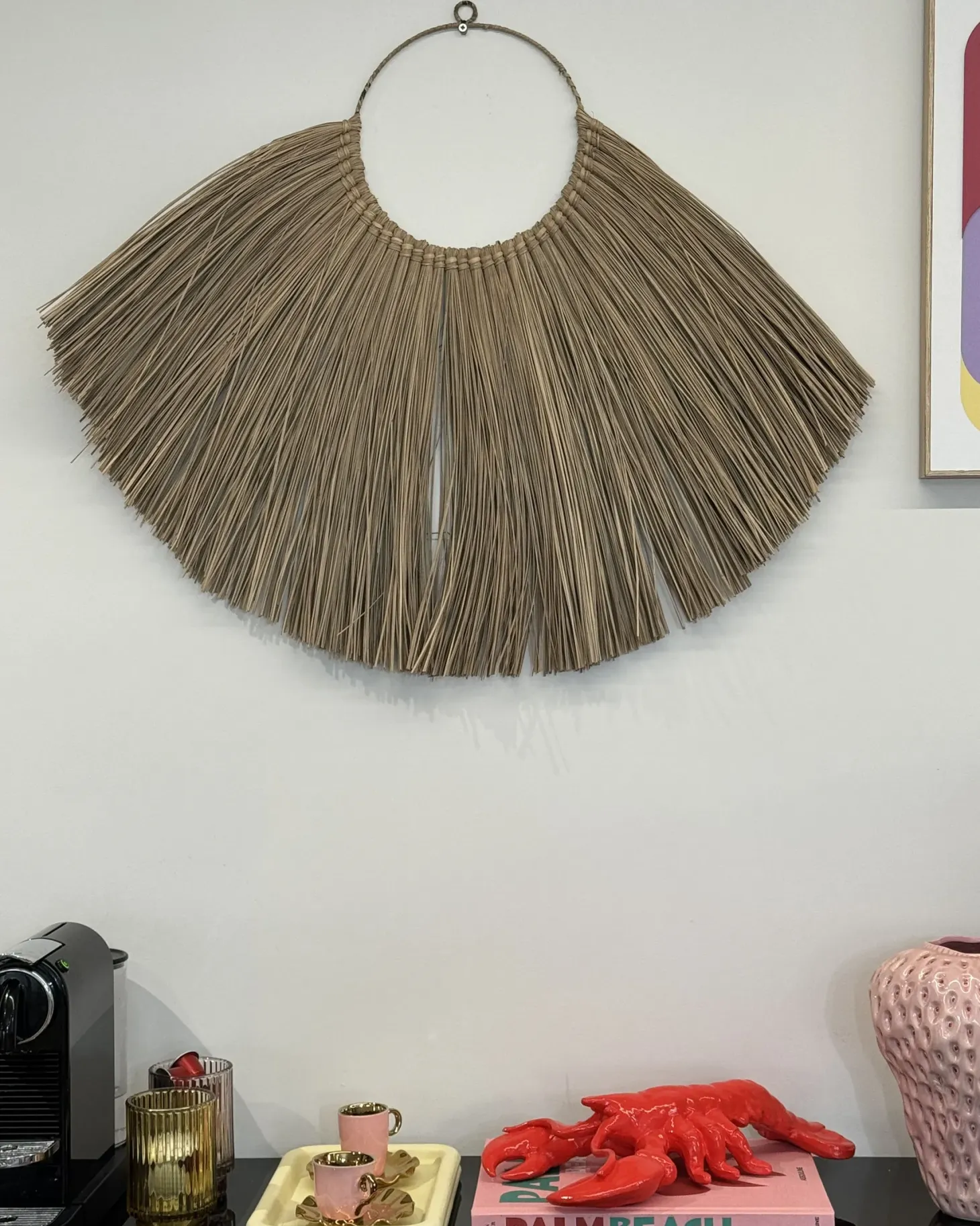 Dekoracja ścienna HATINH Trawa morska 70 cm Naturalny