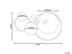 Dekoracja ścienna HELIUM Metal 45 cm Złoty