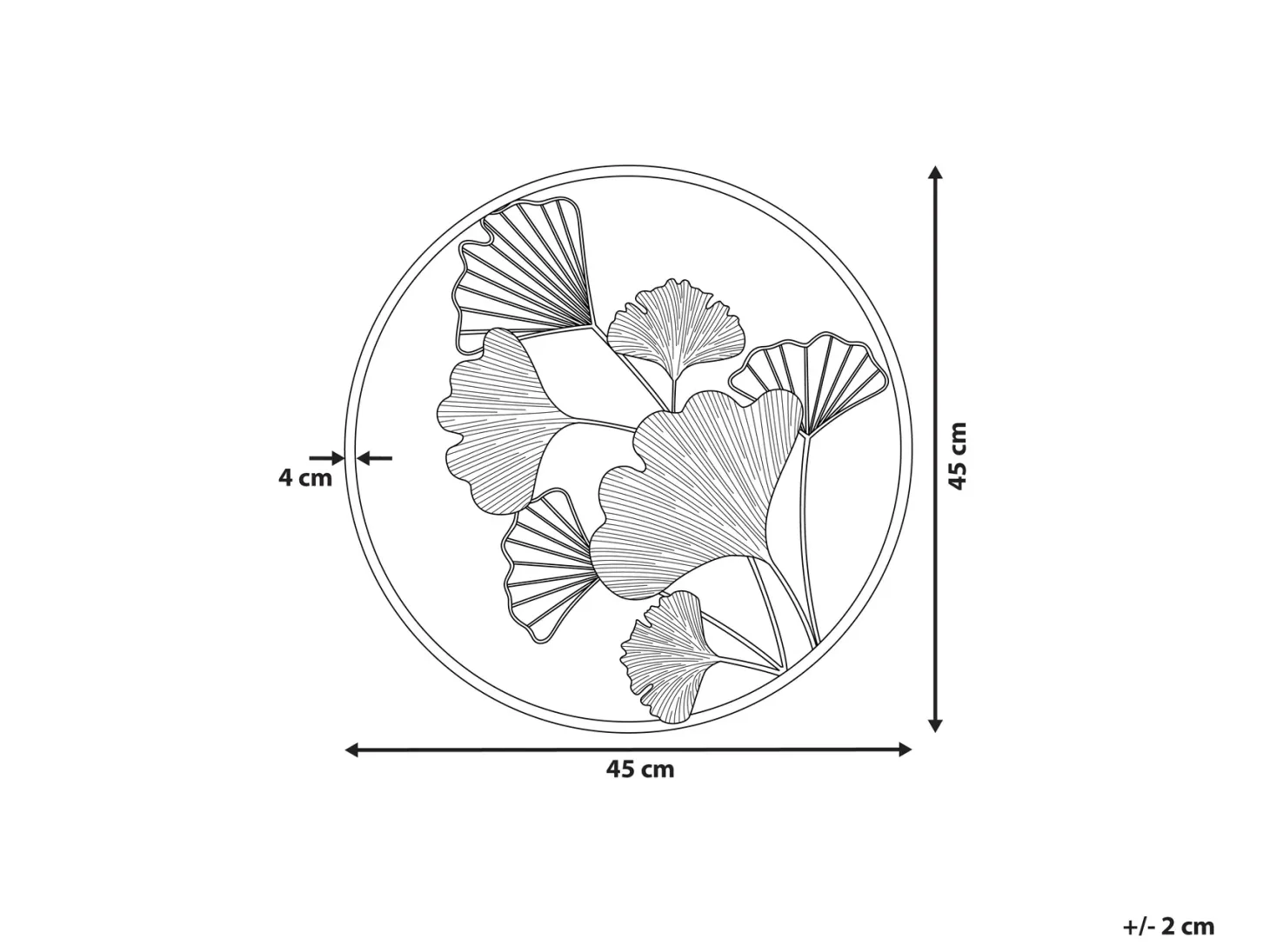 Dekoracja ścienna Kwiat BISMUTH Metal 45 cm Złoty