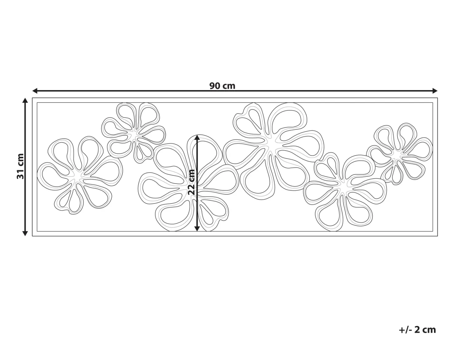 Dekoracja ścienna Kwiat CERIUM Metal 31 cm Złoty