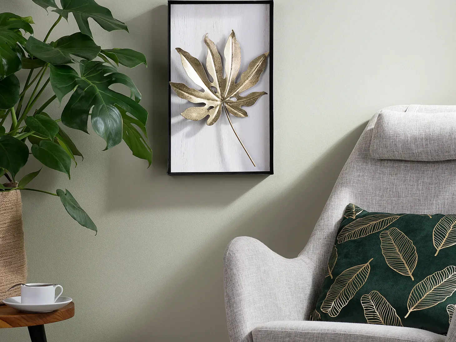 Dekoracja ścienna Liść CURIUM Metal 50 cm Kolorowy