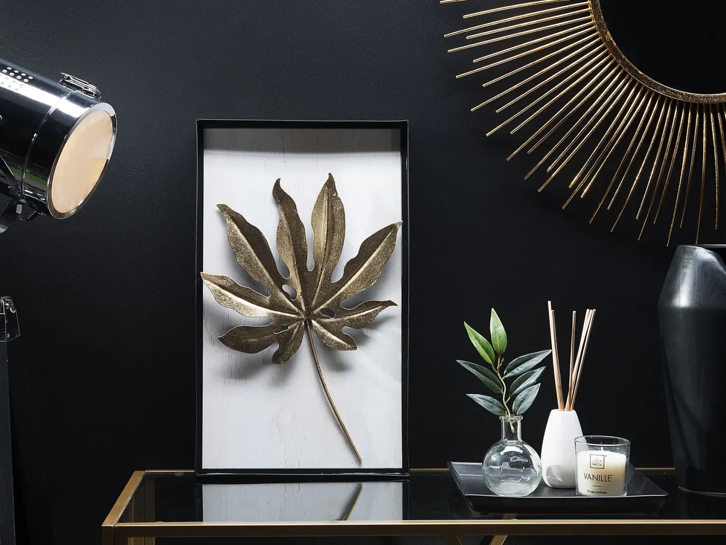 Dekoracja ścienna Liść CURIUM Metal 50 cm Kolorowy