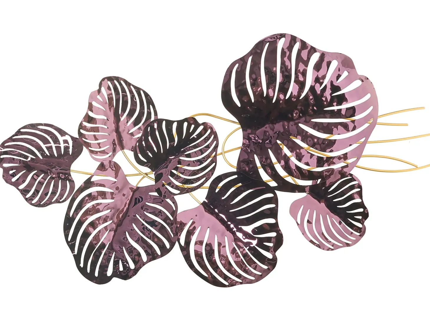 Dekoracja ścienna Liść HOLMIUM Metal 50 cm Purpurowy