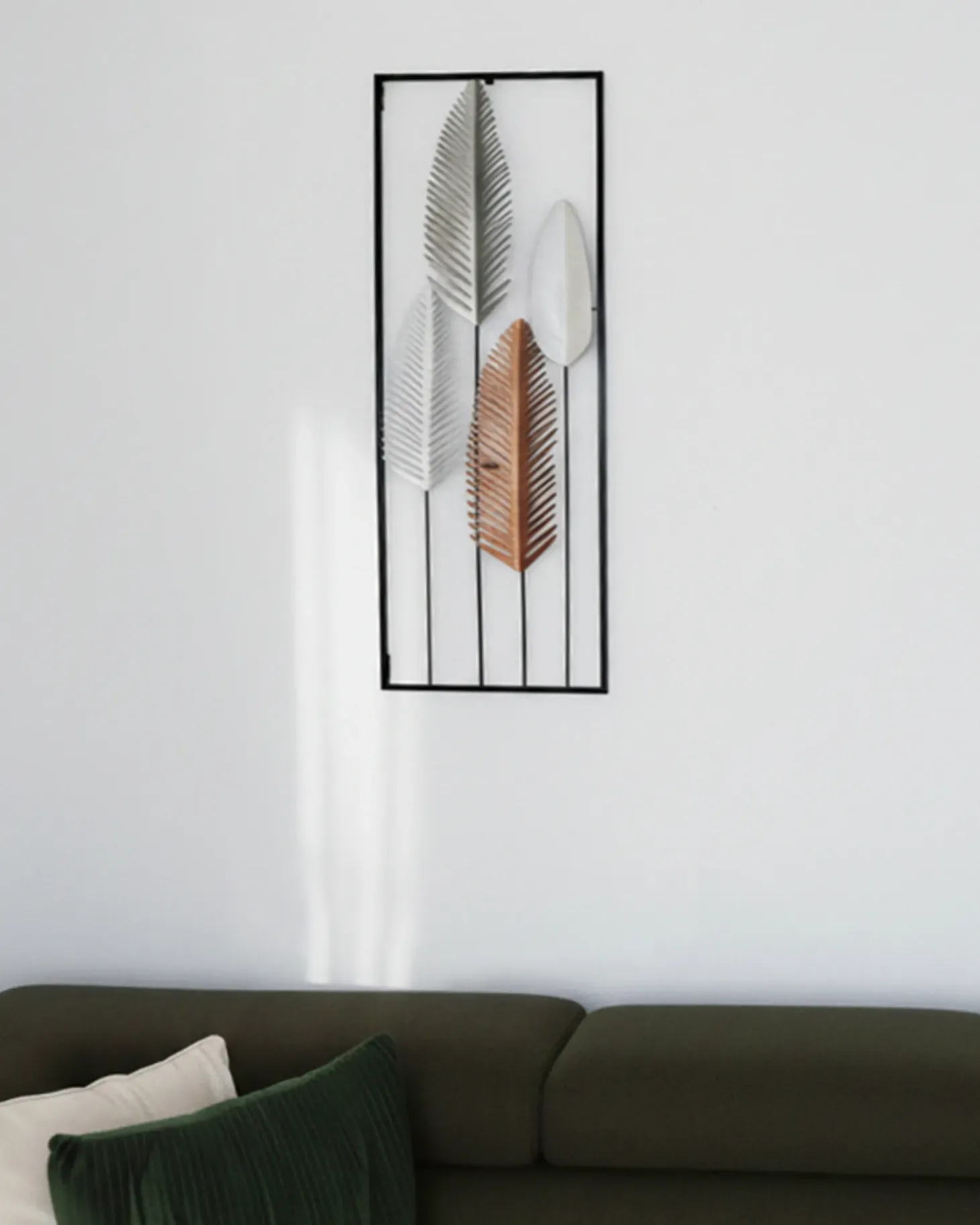 Dekoracja ścienna Liść NIOBIUM Metal 90 cm Srebrny