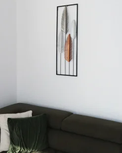 Dekoracja ścienna Liść NIOBIUM Metal 90 cm Srebrny