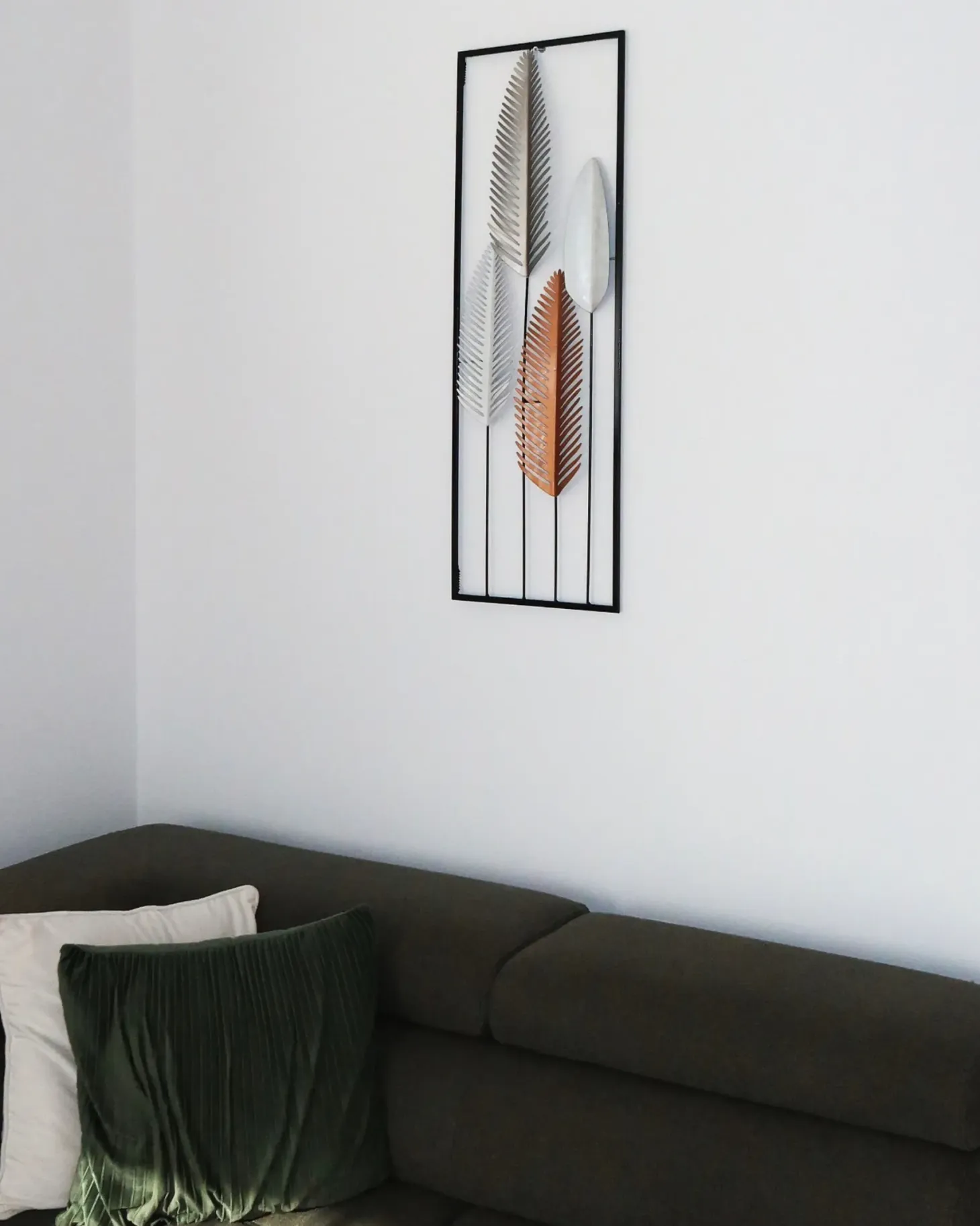 Dekoracja ścienna Liść NIOBIUM Metal 90 cm Srebrny