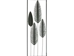 Dekoracja ścienna Liść NIOBIUM Metal 90 cm Srebrny