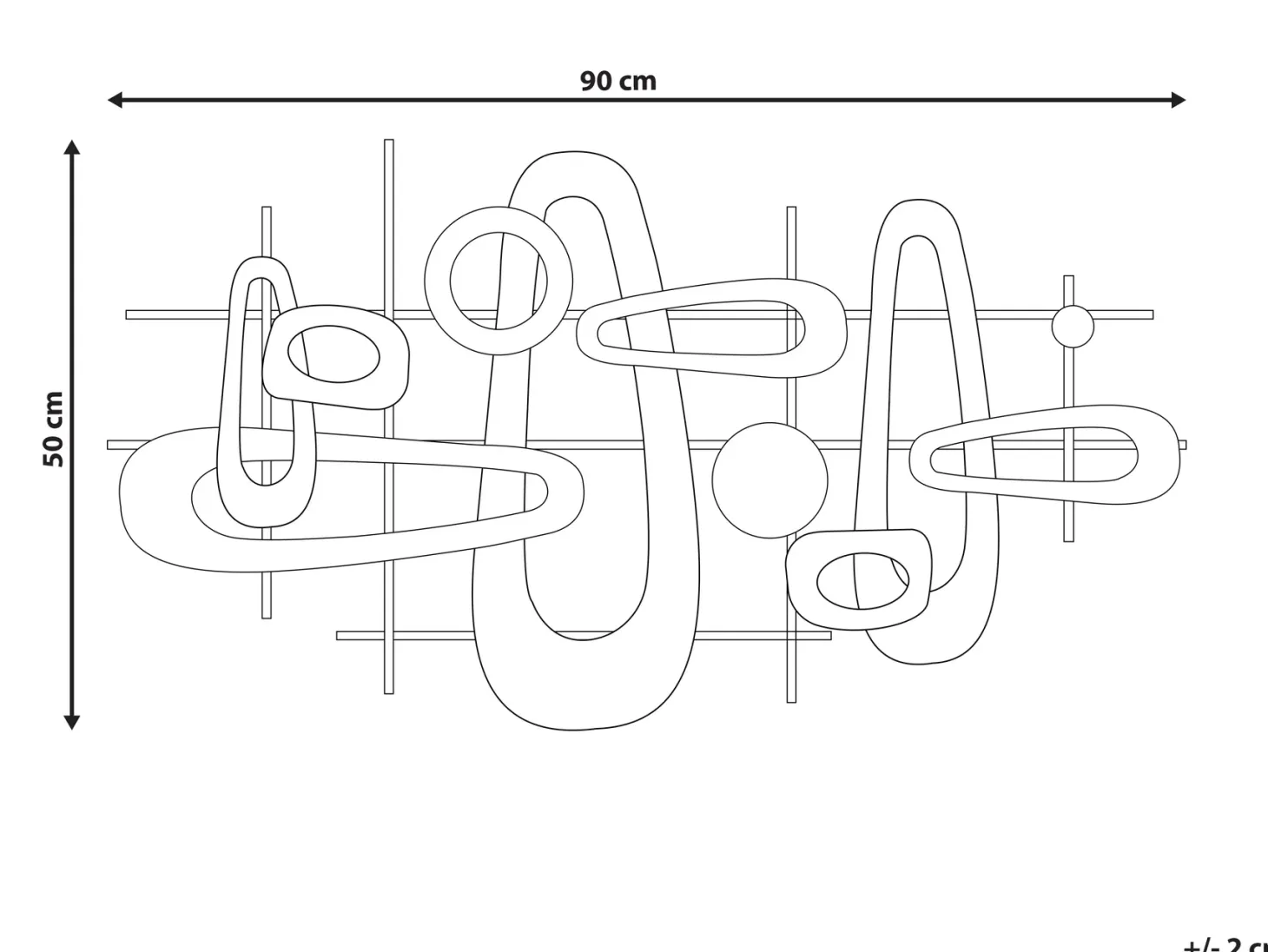 Dekoracja ścienna MANGANESE Metal 50 cm Złoty