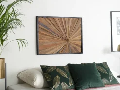 Dekoracja ścienna MERIDA Drewno tekowe 60 cm Brązowy