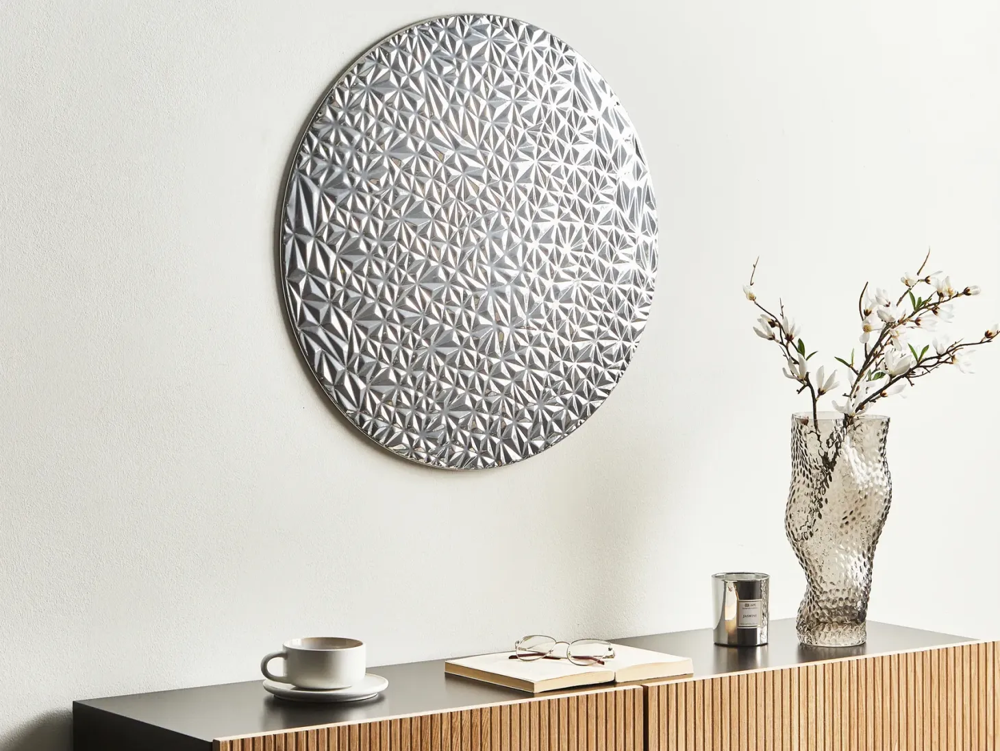 Dekoracja ścienna MOSCAVIDE Metal 60 cm Srebrny