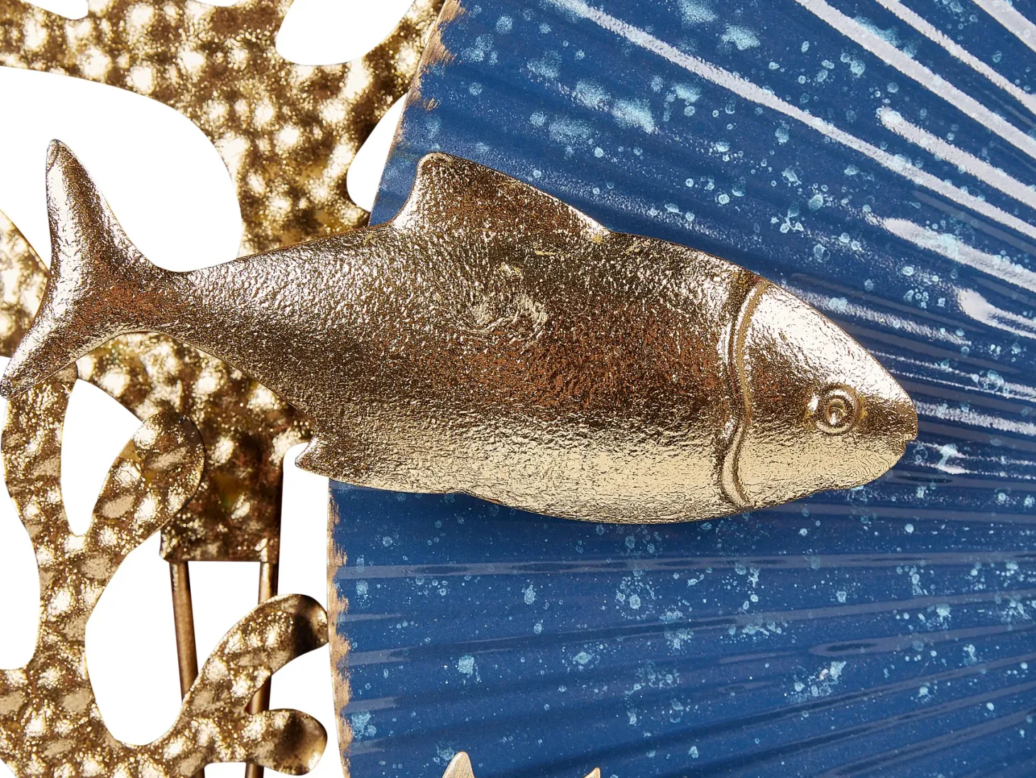 Dekoracja ścienna Ryba BARIUM Metal 48 cm Niebieski