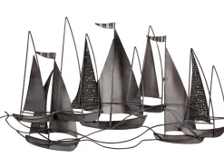 Dekoracja ścienna Statek BOHRIUM Metal 50 cm Niebieski
