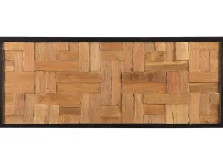 Dekoracja ścienna TOLUCA Drewno tekowe 40 cm Brązowy