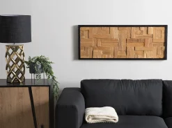 Dekoracja ścienna TOLUCA Drewno tekowe 40 cm Brązowy