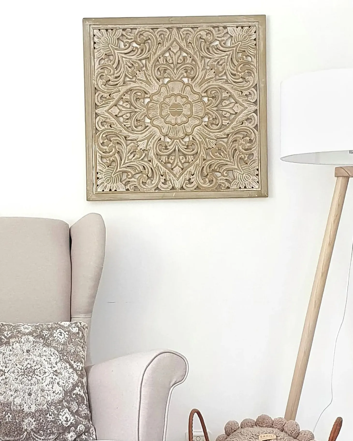 Dekoracja ścienna YONORA 60 cm Biały