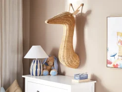 Dekoracja ścienna Żyrafa BANANEC Rattan 83 cm Naturalny