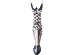 Dekoracja ścienna Zebra GBOKO Drewno mango 80 cm Czarny/ biały