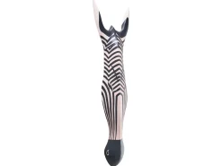 Dekoracja ścienna Zebra GBOKO Drewno mango 80 cm Czarny/ biały