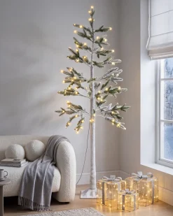 Dekoracja ogrodowa LED ALBIONI Drzewko 180 cm Biały