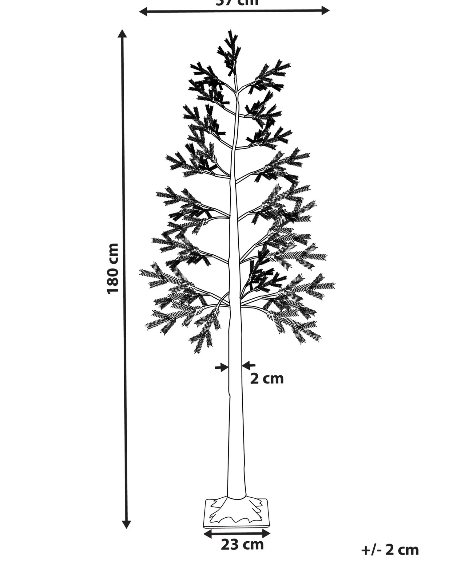 Dekoracja ogrodowa LED ALBIONI Drzewko 180 cm Biały
