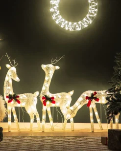 Dekoracja ogrodowa LED ANGELI Renifer 92/85/49 cm Biały