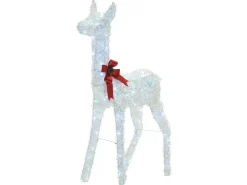 Dekoracja ogrodowa LED AURENNE Jelonek 110 cm Biały