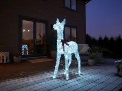 Dekoracja ogrodowa LED AURENNE Jelonek 110 cm Biały