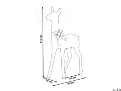 Dekoracja ogrodowa LED AURENNE Jelonek 110 cm Biały